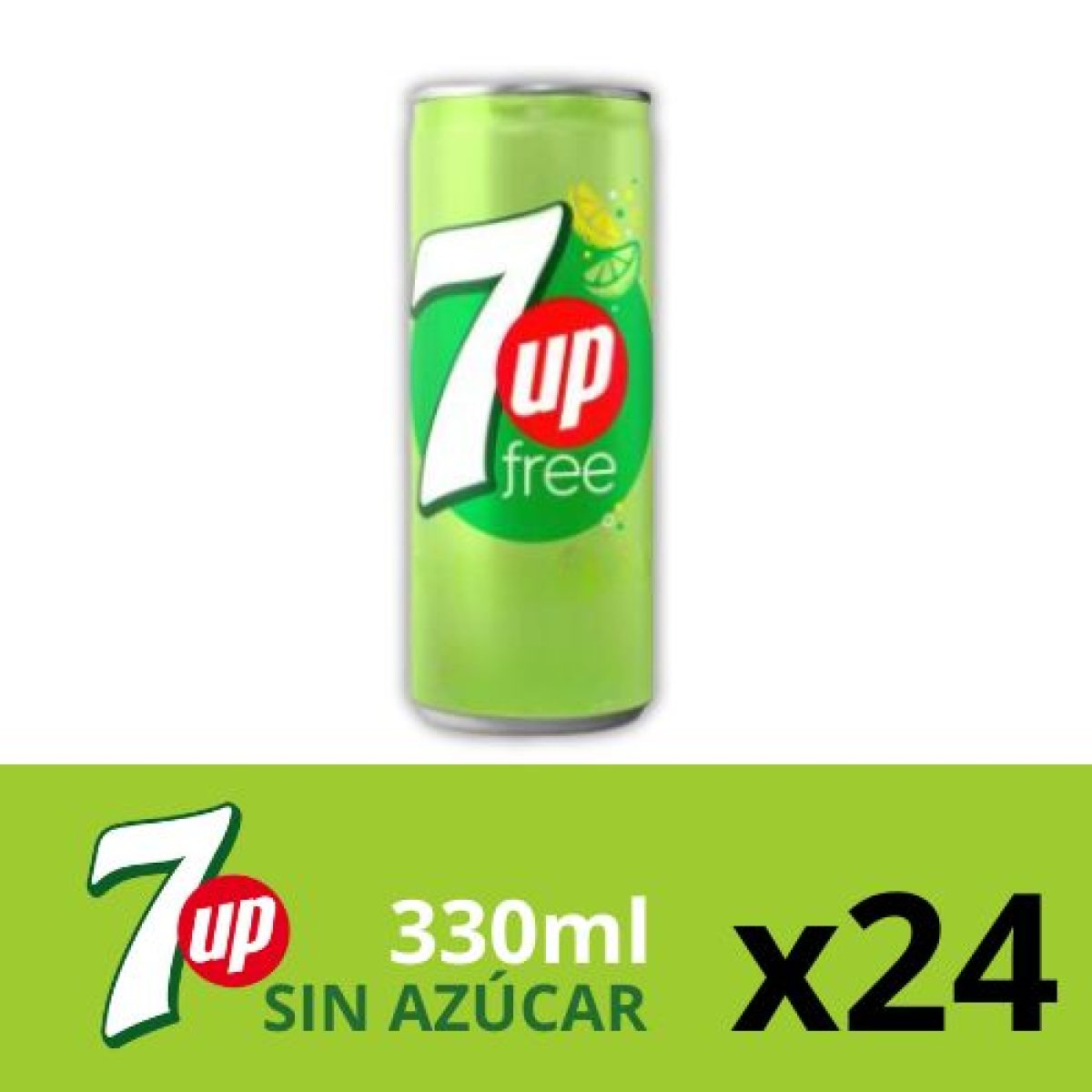 Latas de Seven Up Sin Azúcar x24