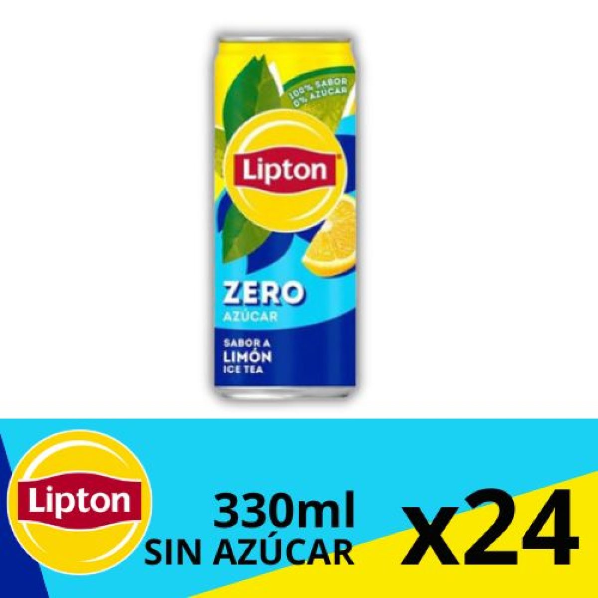 Latas de Lipton Té limón Zero Azúca x24