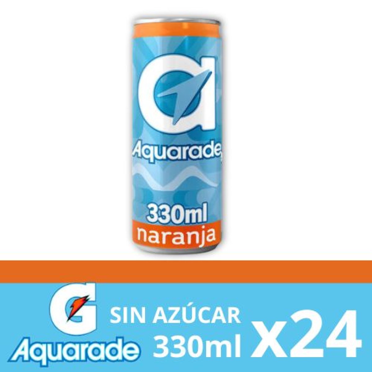 Latas de Aquarade Sabor Naranja Sin Azúcar x24