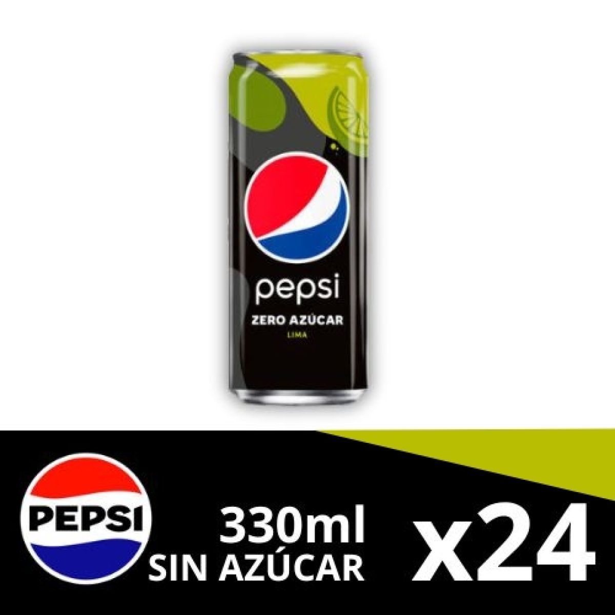 Latas de Pepsi MAX Sabor Lima Limón Sin Azúcar x24