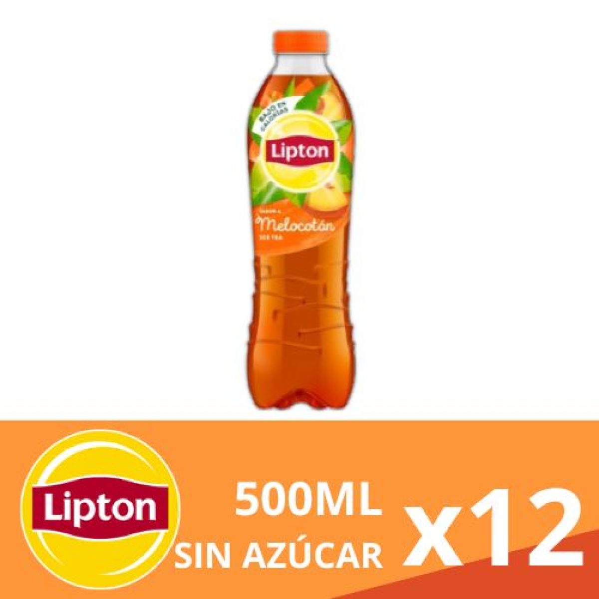 Botellas de Té Lipton Melocotón Sin Azúcar x12