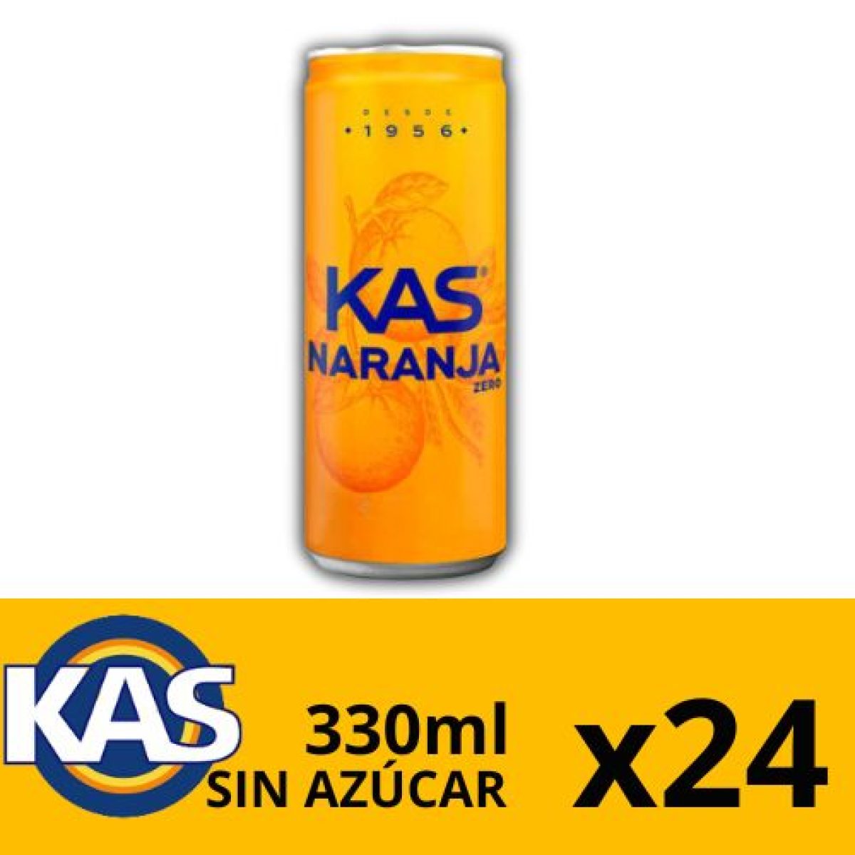 Latas de Kas Sabor Naranja Sin Azúcar x24