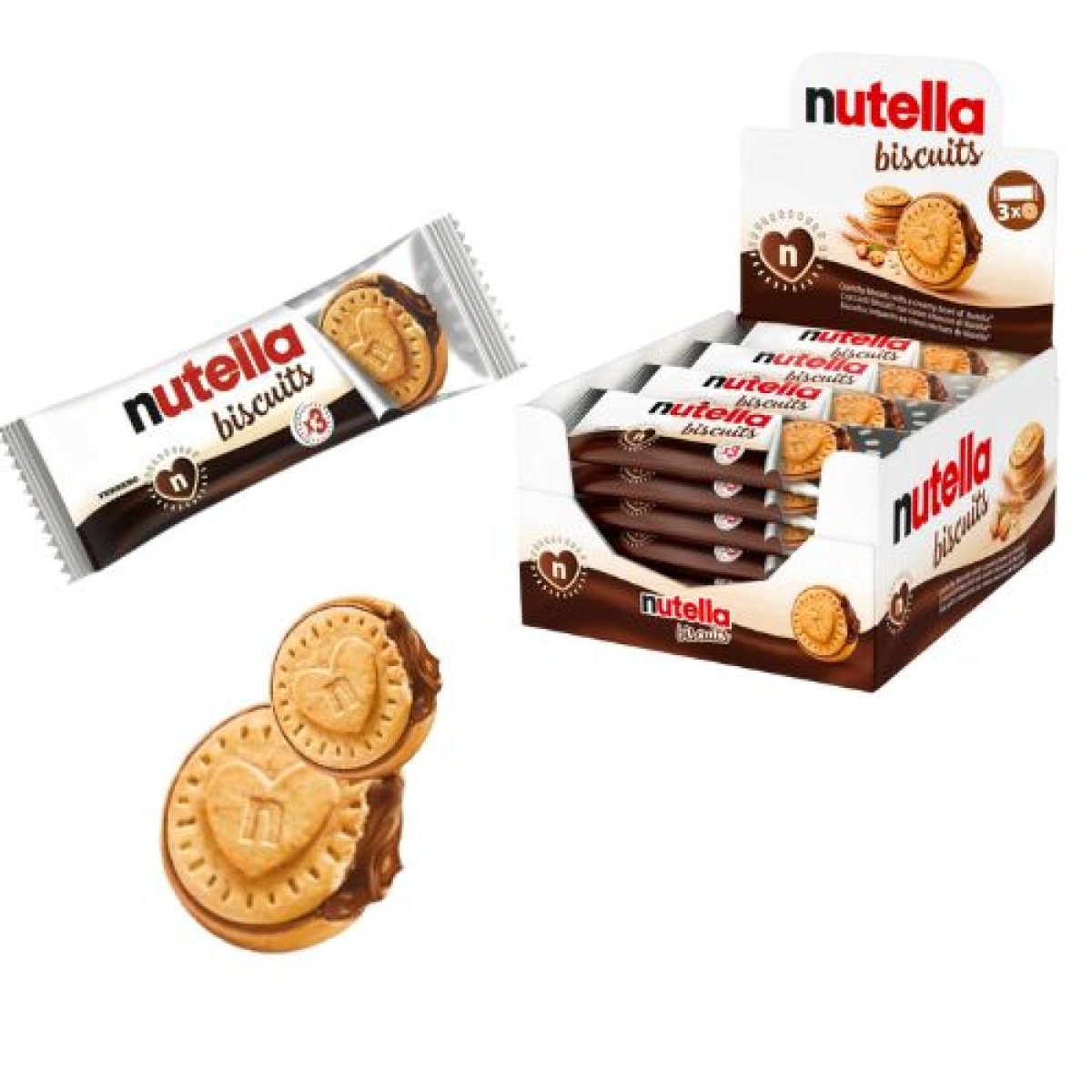 Galletas de Cereales Rellenas de Crema de Chocolate Nutella x28