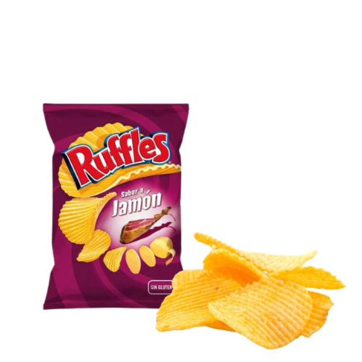 Patatas Fritas Onduladas Ruffles Sabor Jamón 45gr. x20