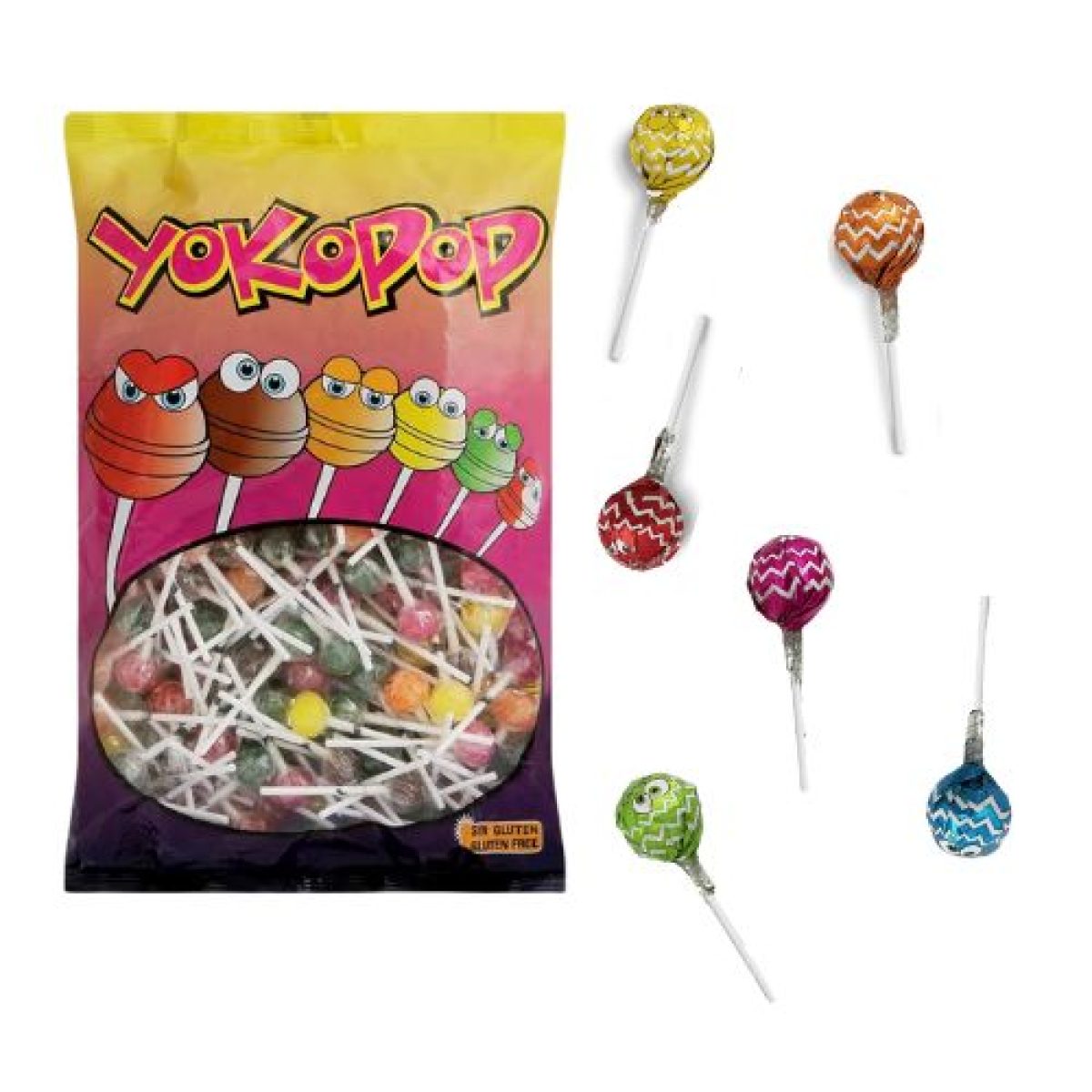 Caramelos con Palo Sabores Variados Mini Yokopop Cerdán x200