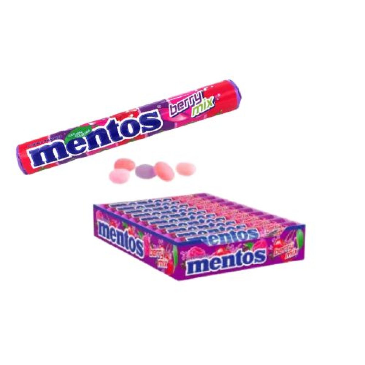 Grageas Masticables Mentos Berry Sabor Frambuesa x20