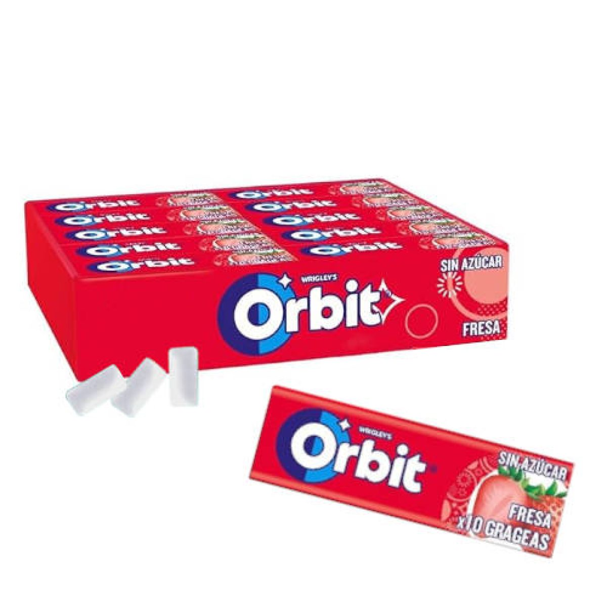 Chicles Orbit Fresa Grageas Sin Azúcar x30