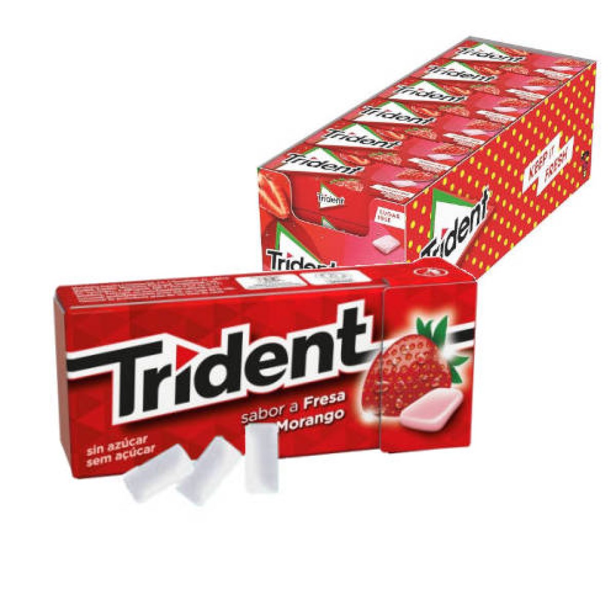 Chicles Trident Grageas Sabor Fresa Sin Azúcar x24