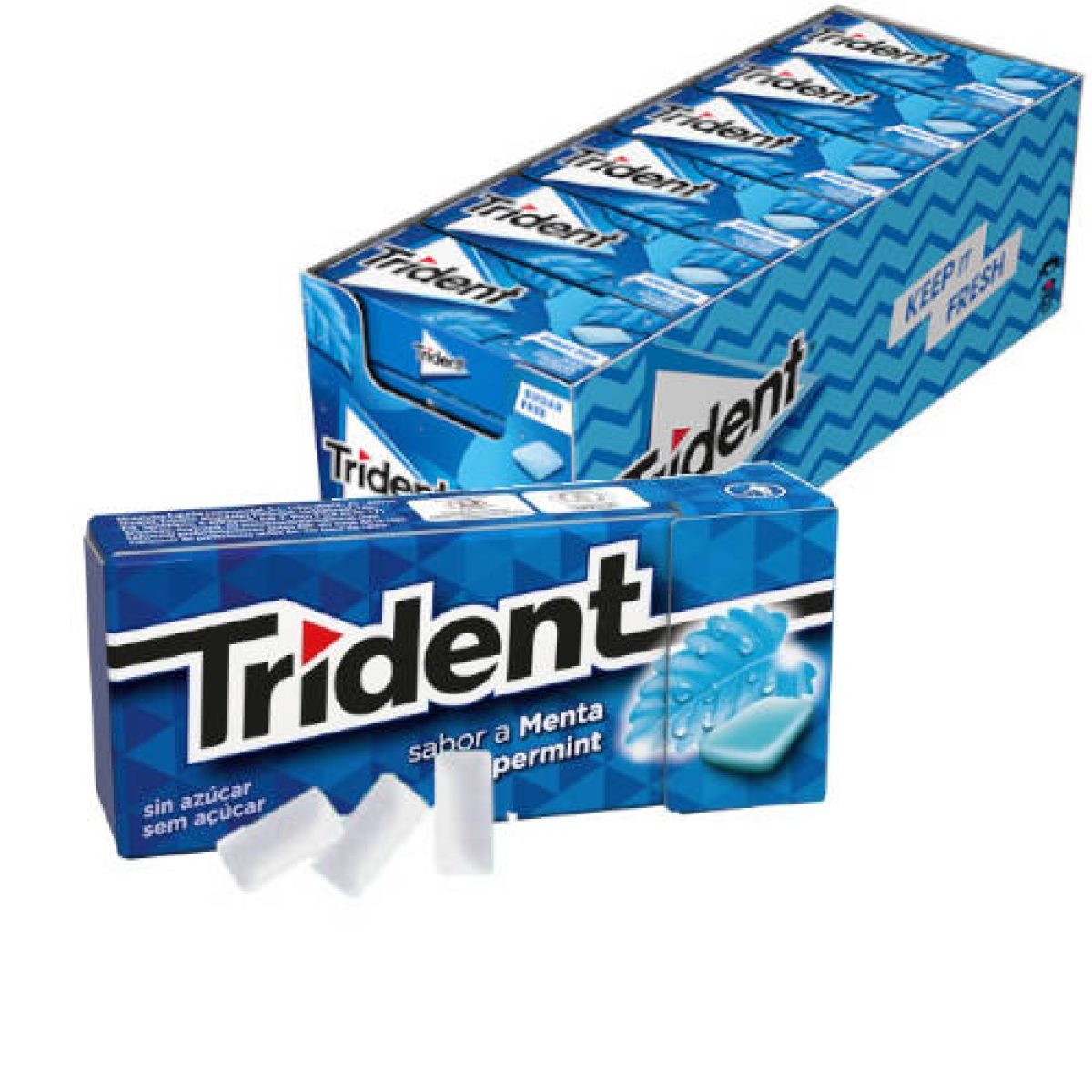 Chicles Trident Grageas Sabor Menta Sin Azúcar x24