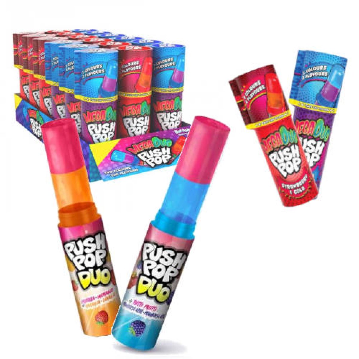 Caramelos Duros Push Pop Mega Duo x18