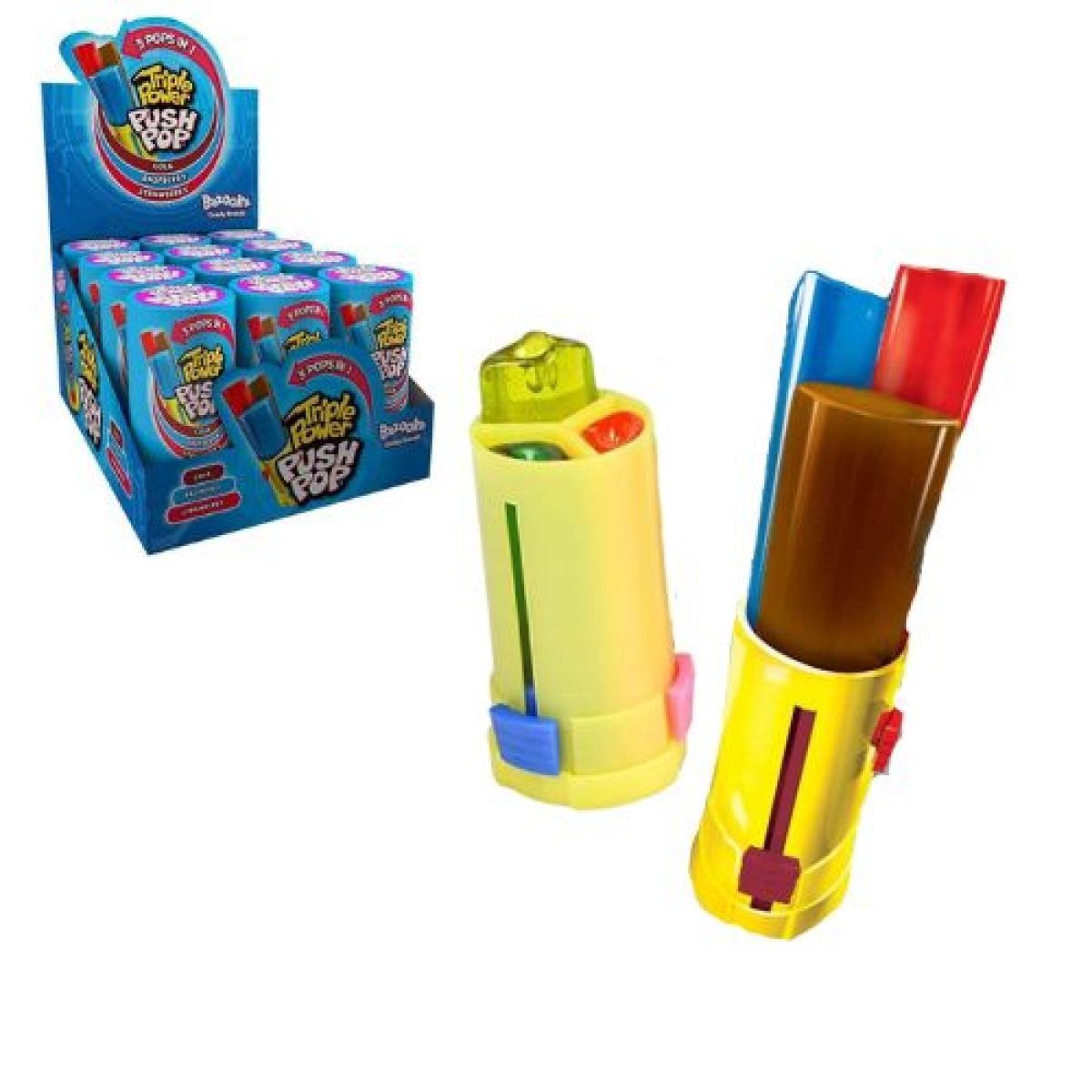 Caramelos Push Pop Triple Sabor x12