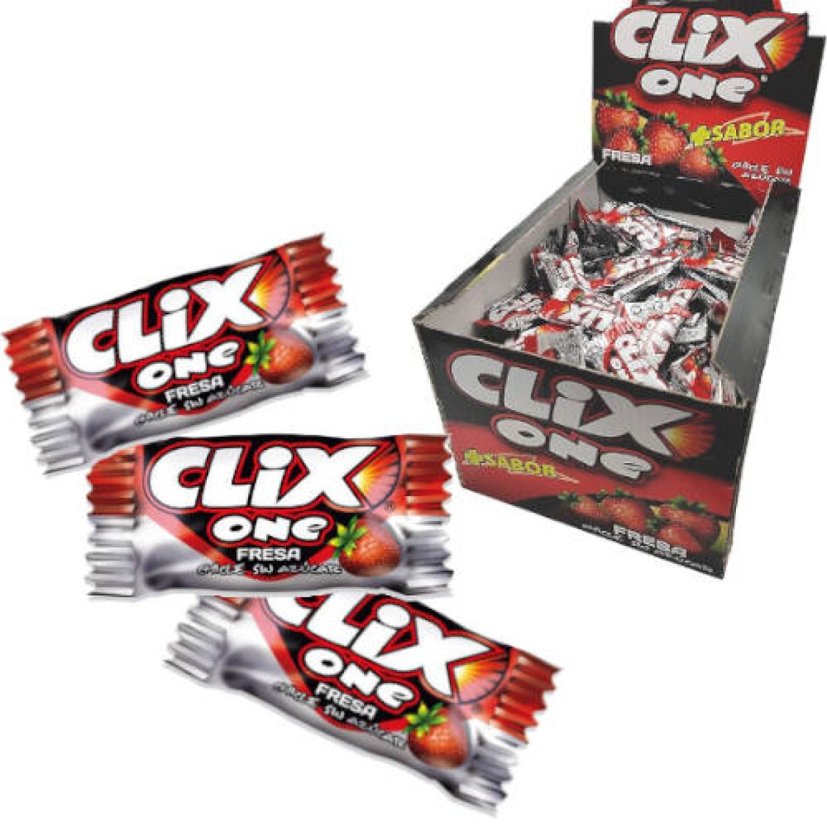 Chicles Sabor Fresa Clix sin Azúcar x200