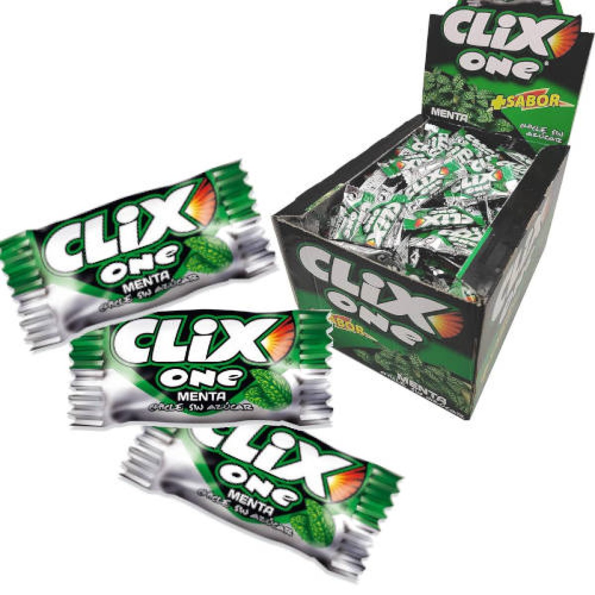 Chicles Sabor Menta Verde Clix sin Azúcar x200