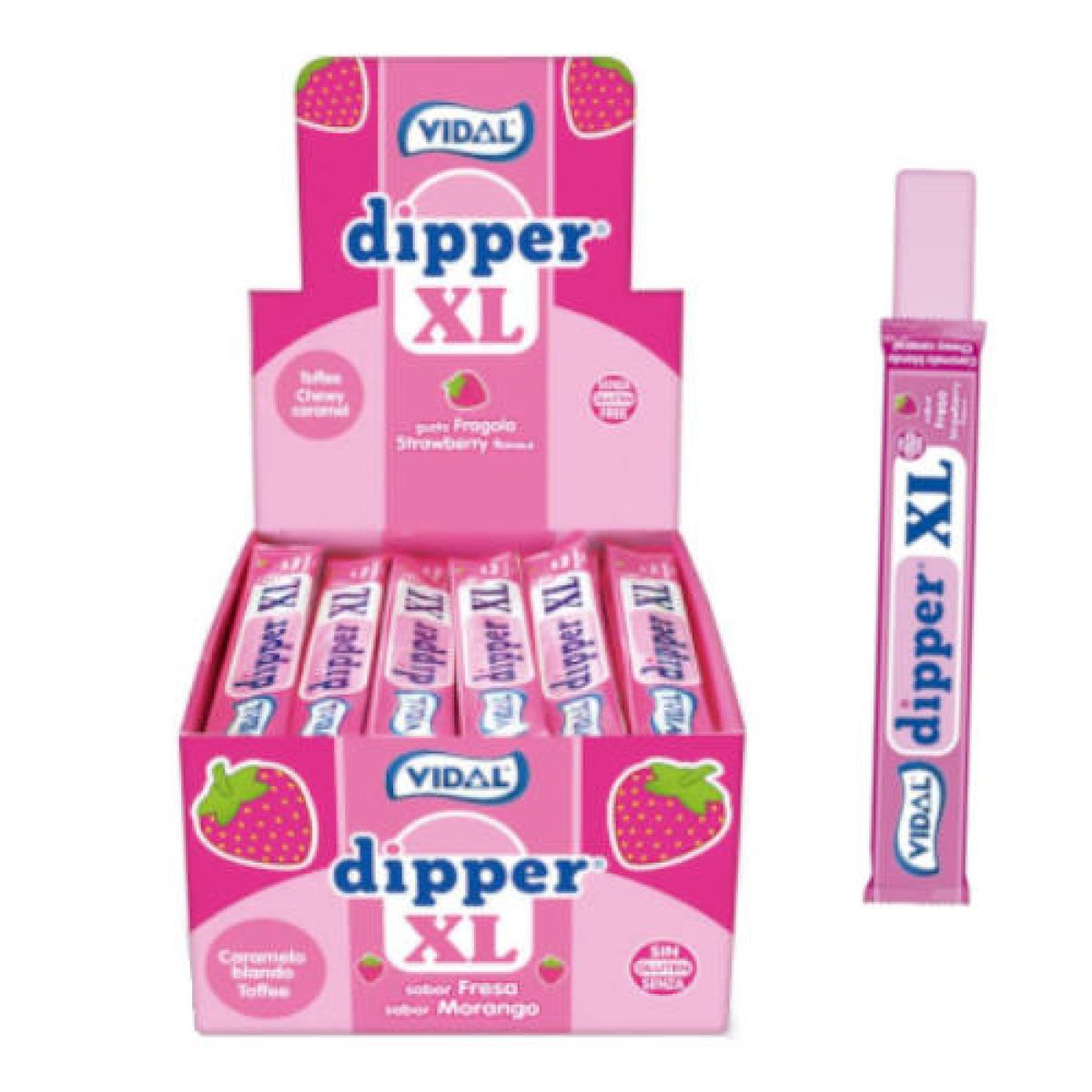 Caramelos Dipper XL Fresa Golosinas Vidal x100