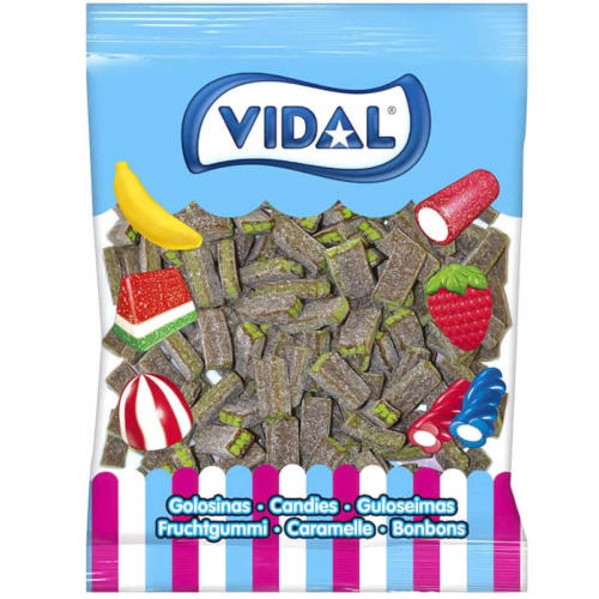 Golosinas ladrillos cola pica Vidal x250