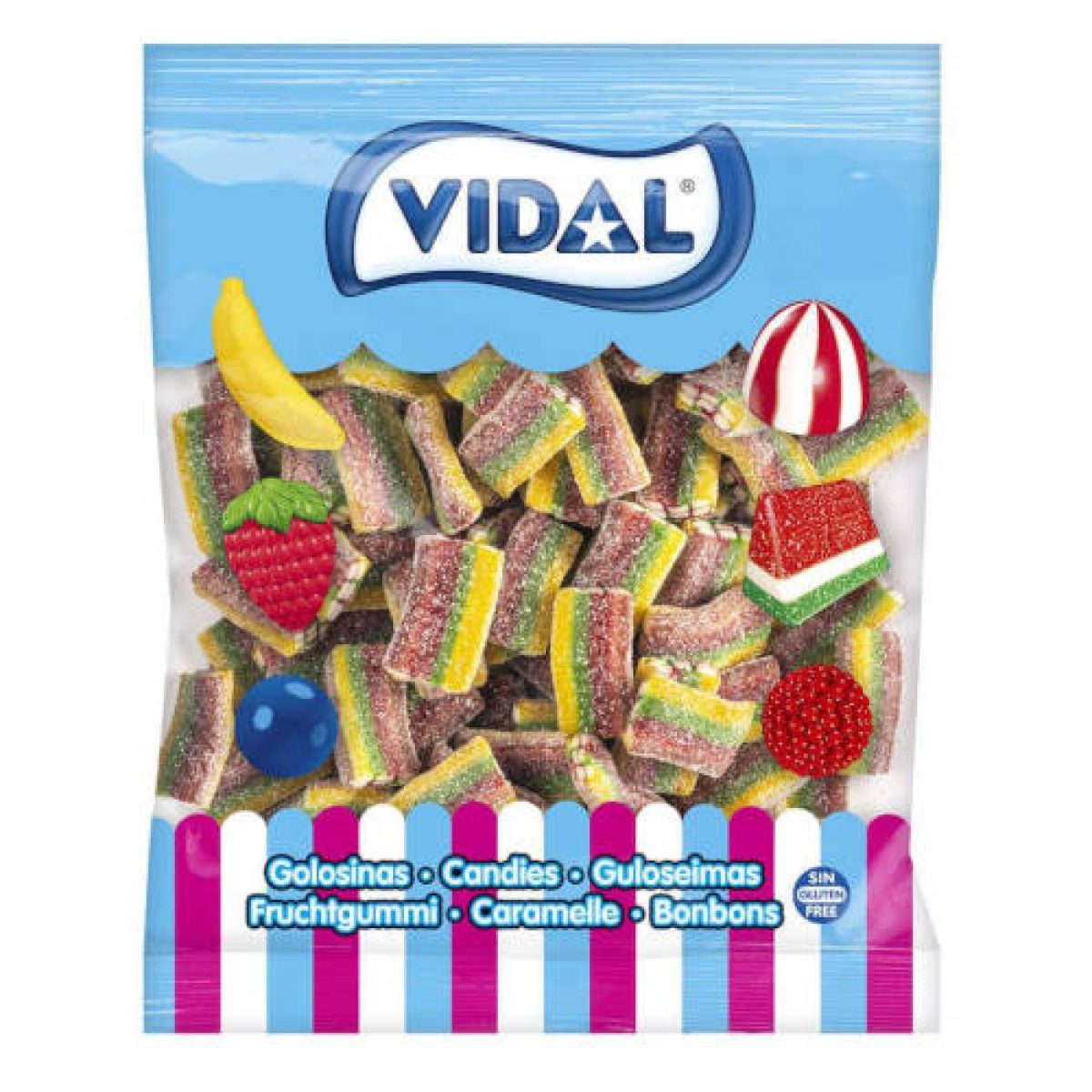 Golosinas ladrillos multicolor pica Vidal x250