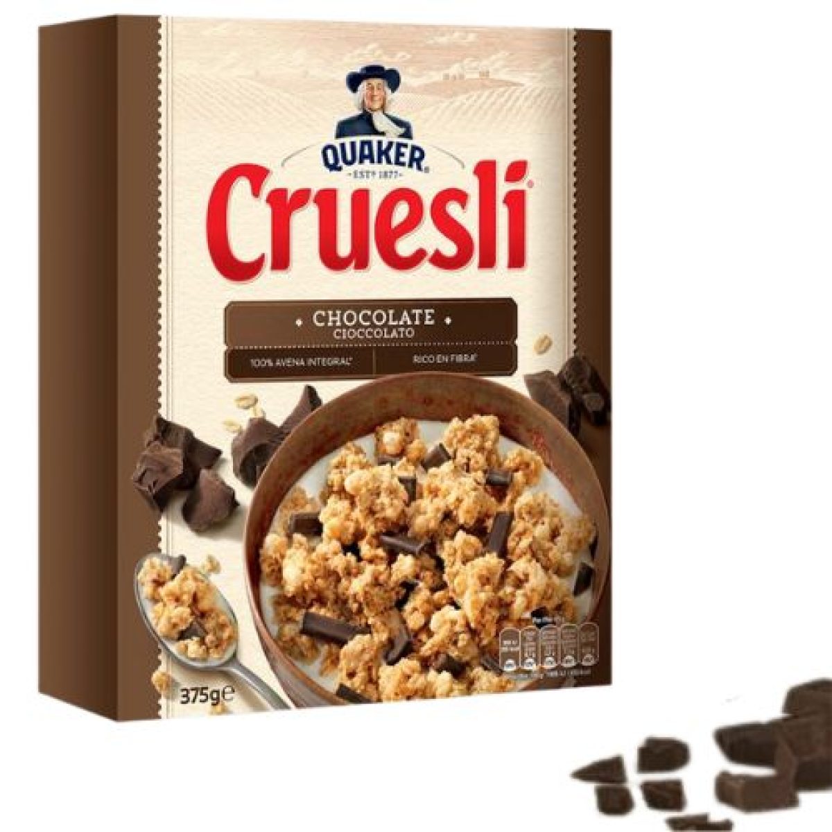 Cereales Cruesli Chocolate Quaker 375gr x6