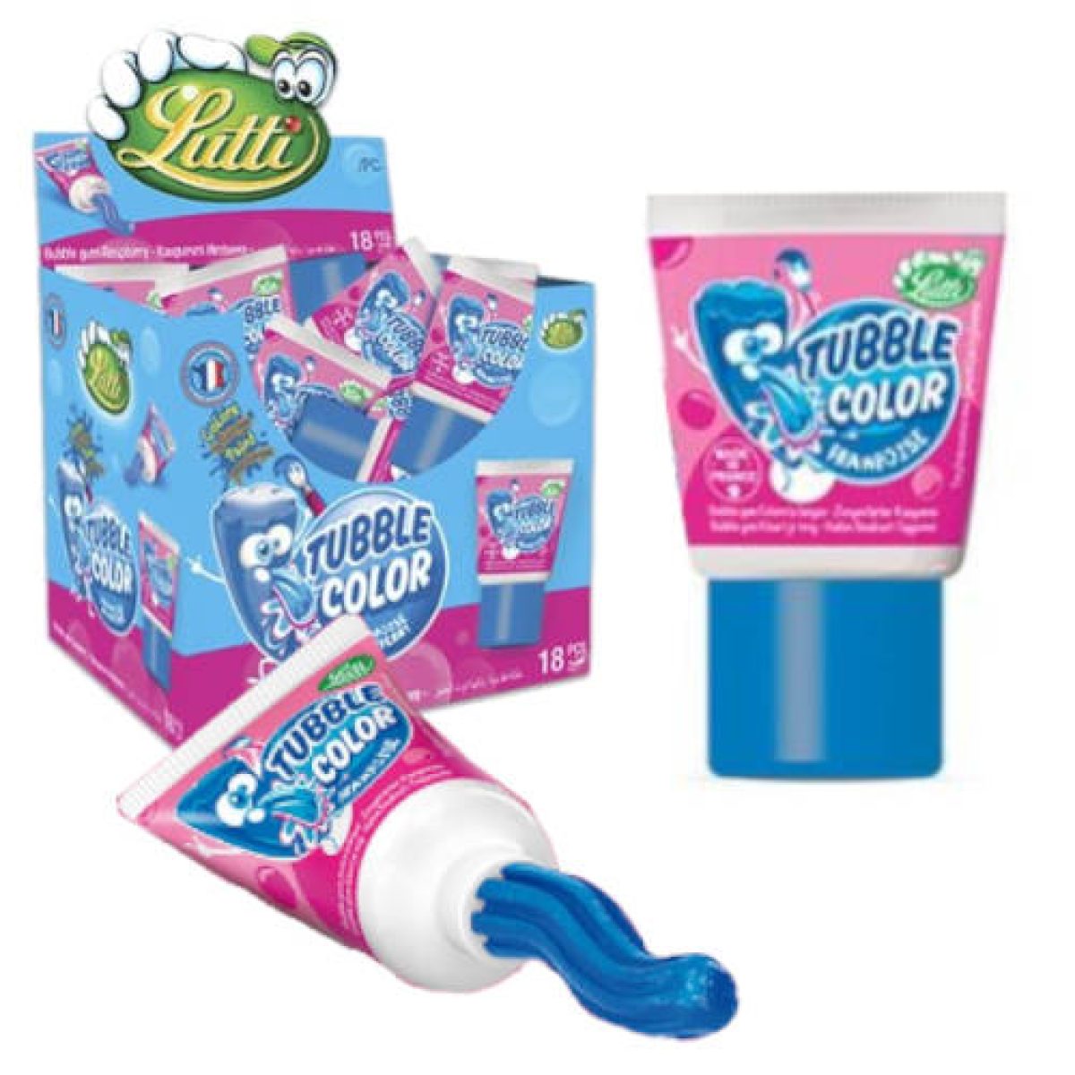 Chicles Tubble Gum Azul Pintalenguas Lutti x18