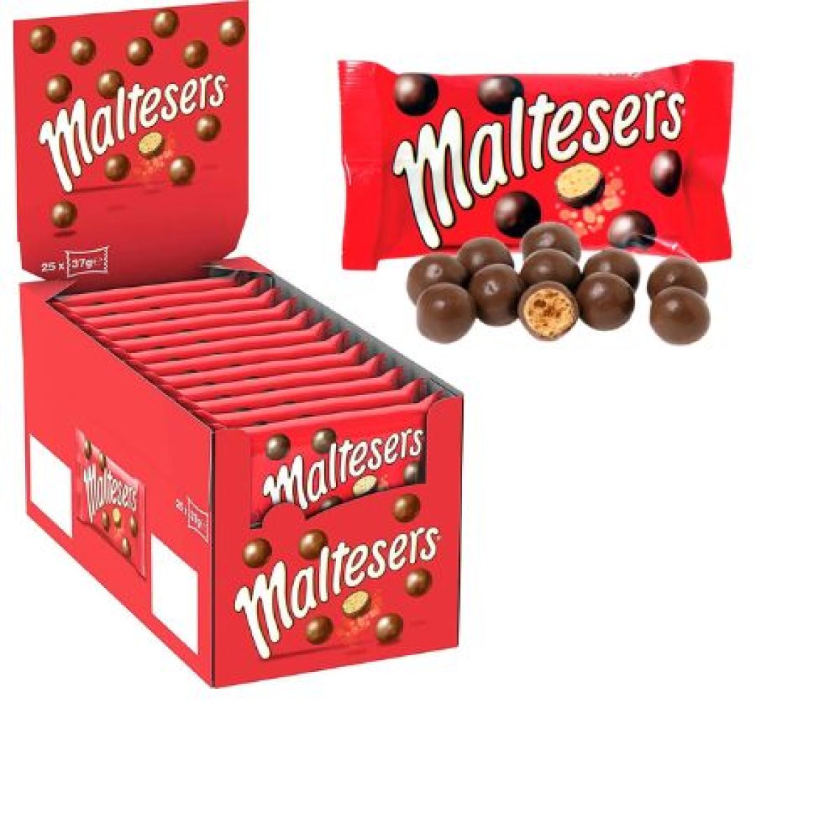 Bolas Crujientes Recubiertas de Chocolate Maltesers x25