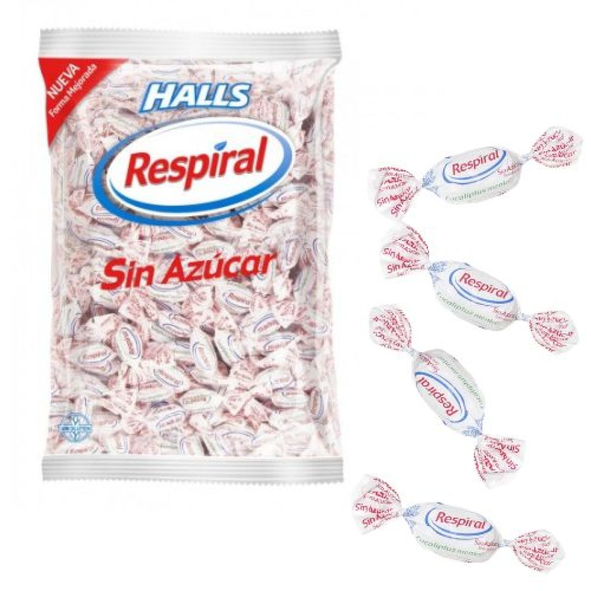 Caramelos Eucalipto Mentol Sin Azúcar Halls Respiral 1kg