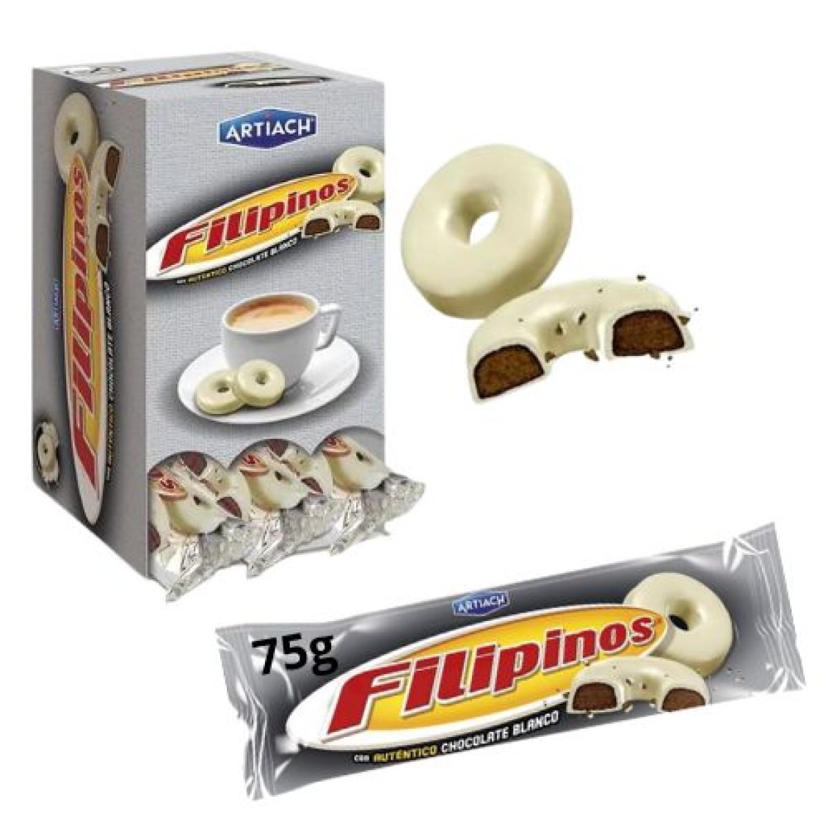 Filipinos Recubiertos de Chocolate Blanco x15