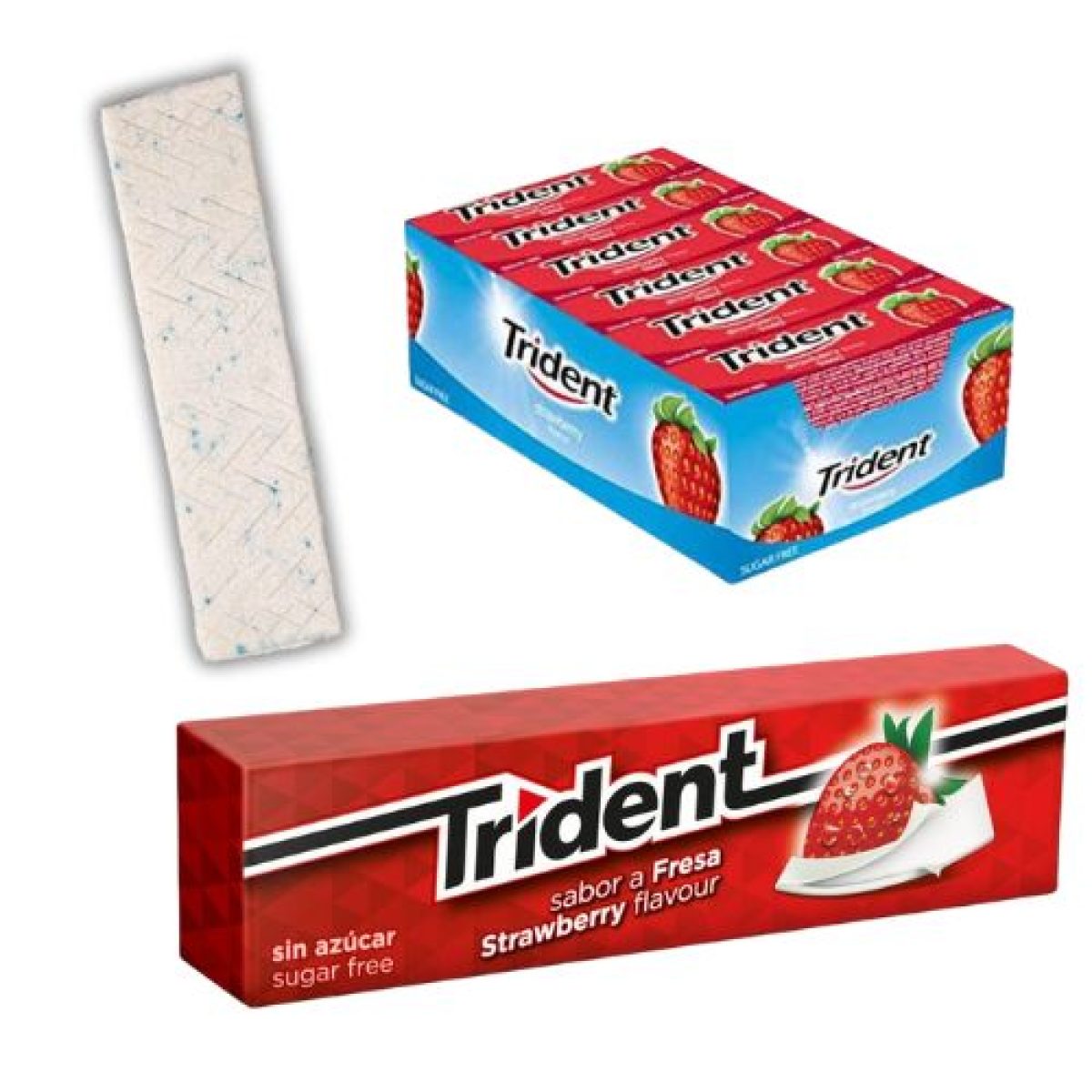 Chicles en Láminas Trident Fresa Sin Azúcar x24