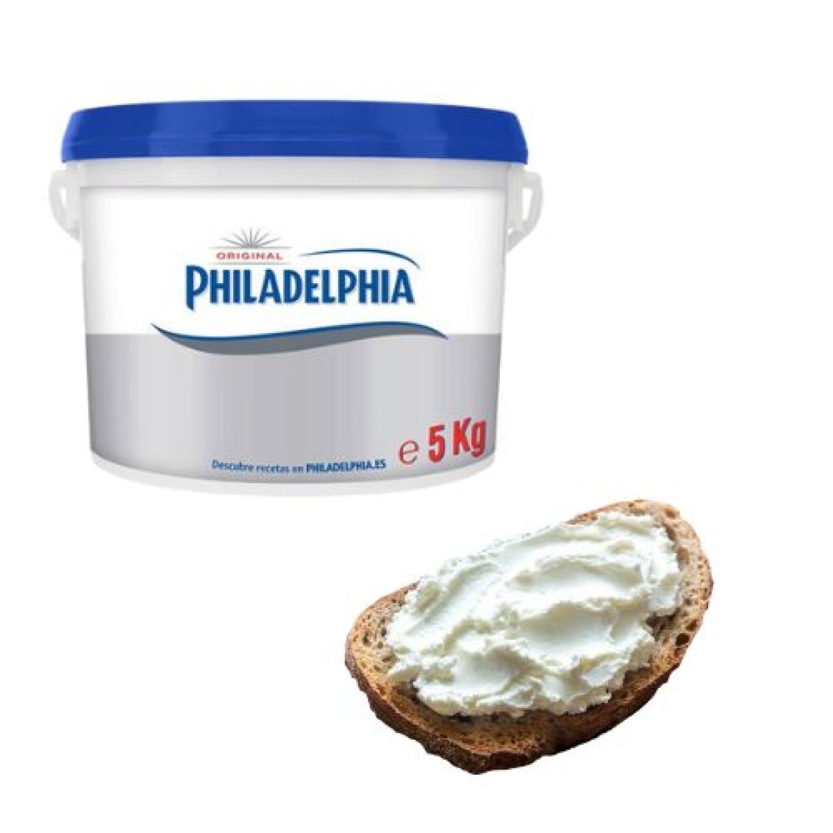 Cubo Relleno de Crema de Queso Philadelphia 5 kg 