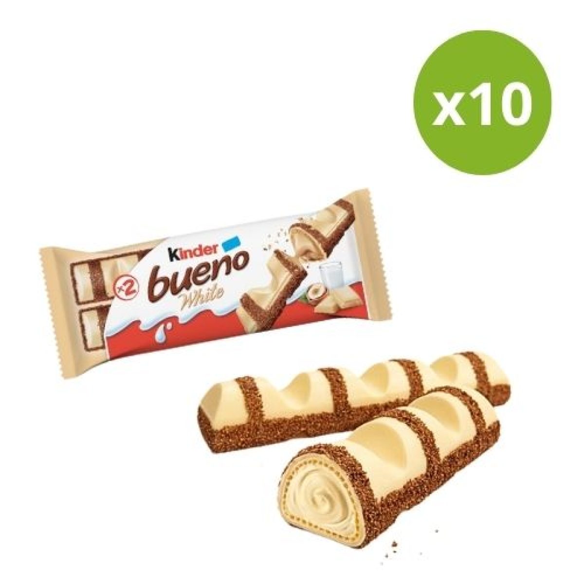 Barritas de Chocolate Blanco Kinder Bueno x10