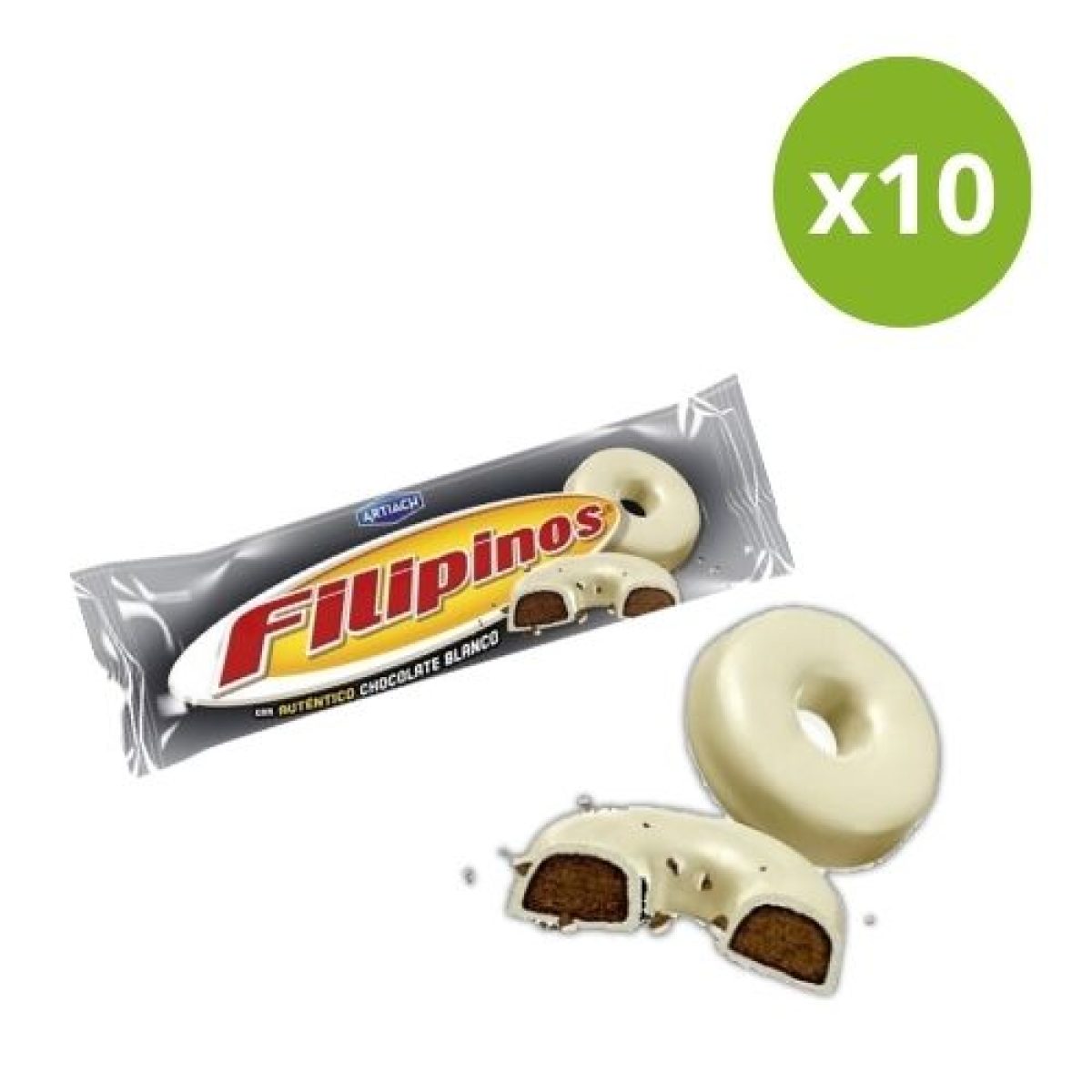 Aros Recubierto de Chocolate Filipinos Blancos x10 