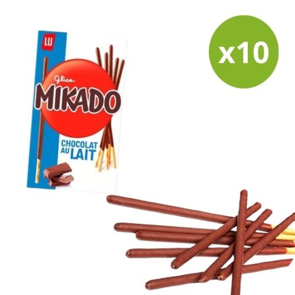 Palitos Mikado Recubiertos de Chocolate con Leche x10