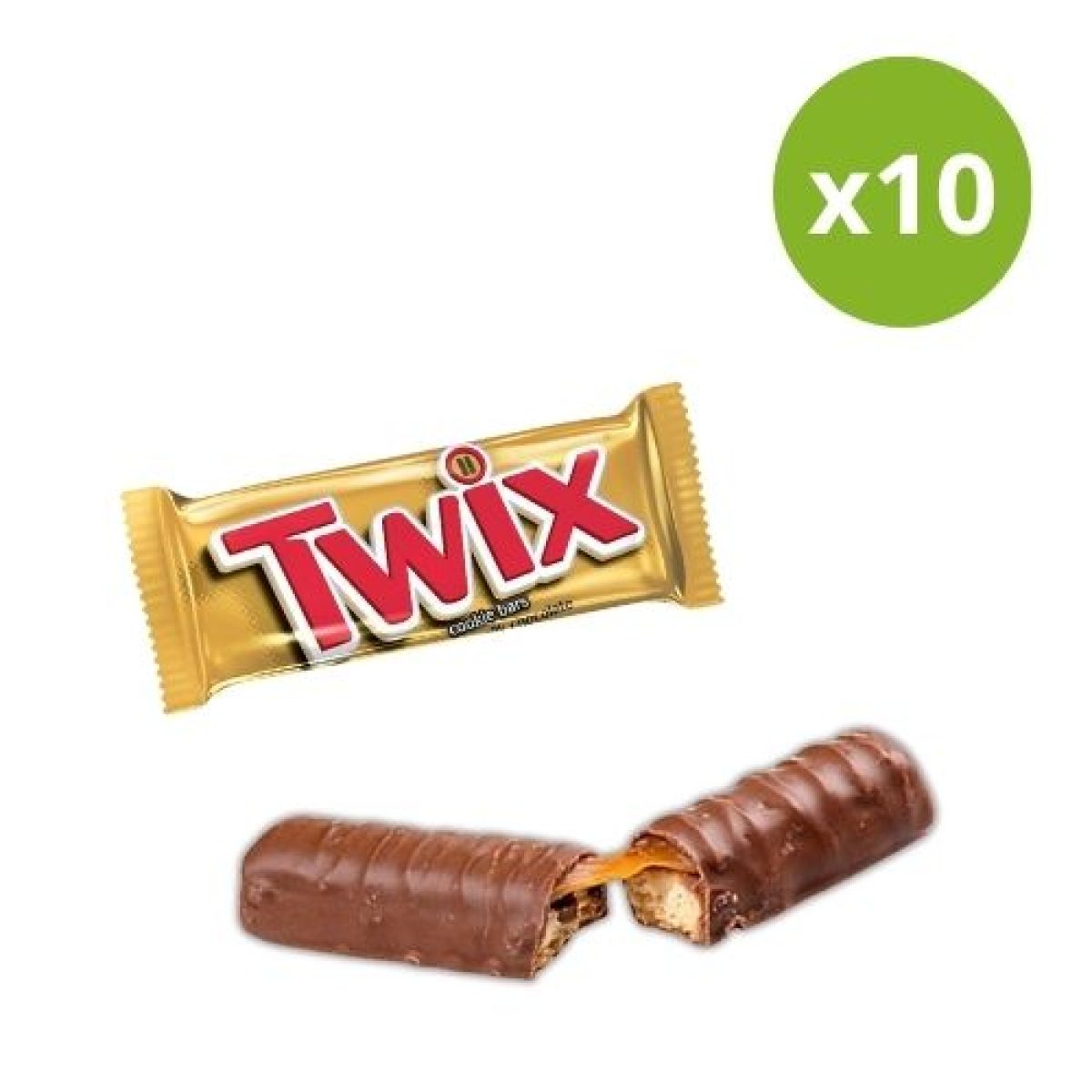 Barritas Twix Rellenas de Galleta y Caramelo x10 