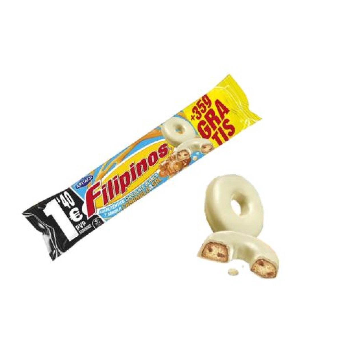 Filipinos Chocolate Blanco Caramelo y Sal x12