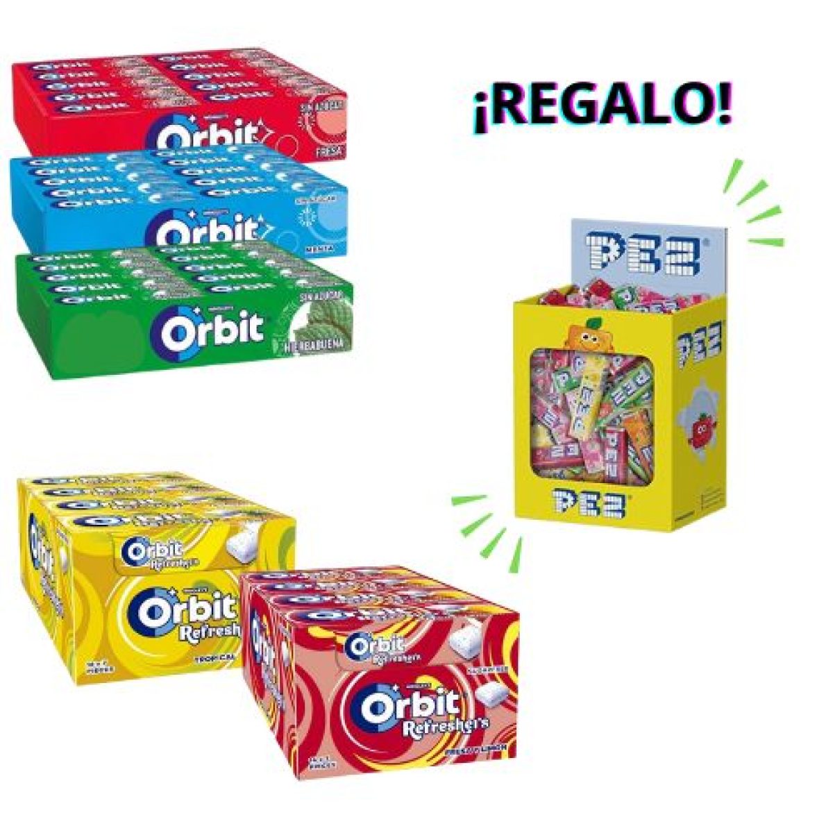 Lote Chicles Orbit Grageas Refresh 