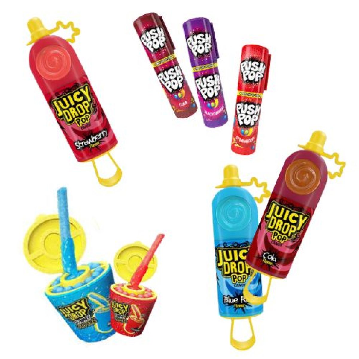 Lote Juicy Drop Pop y Push Pop Bazooka