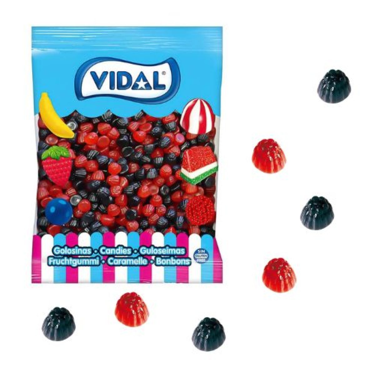 Golosinas Mini Moritas Brillo Pequeñas Golosinas Vidal 1 kg