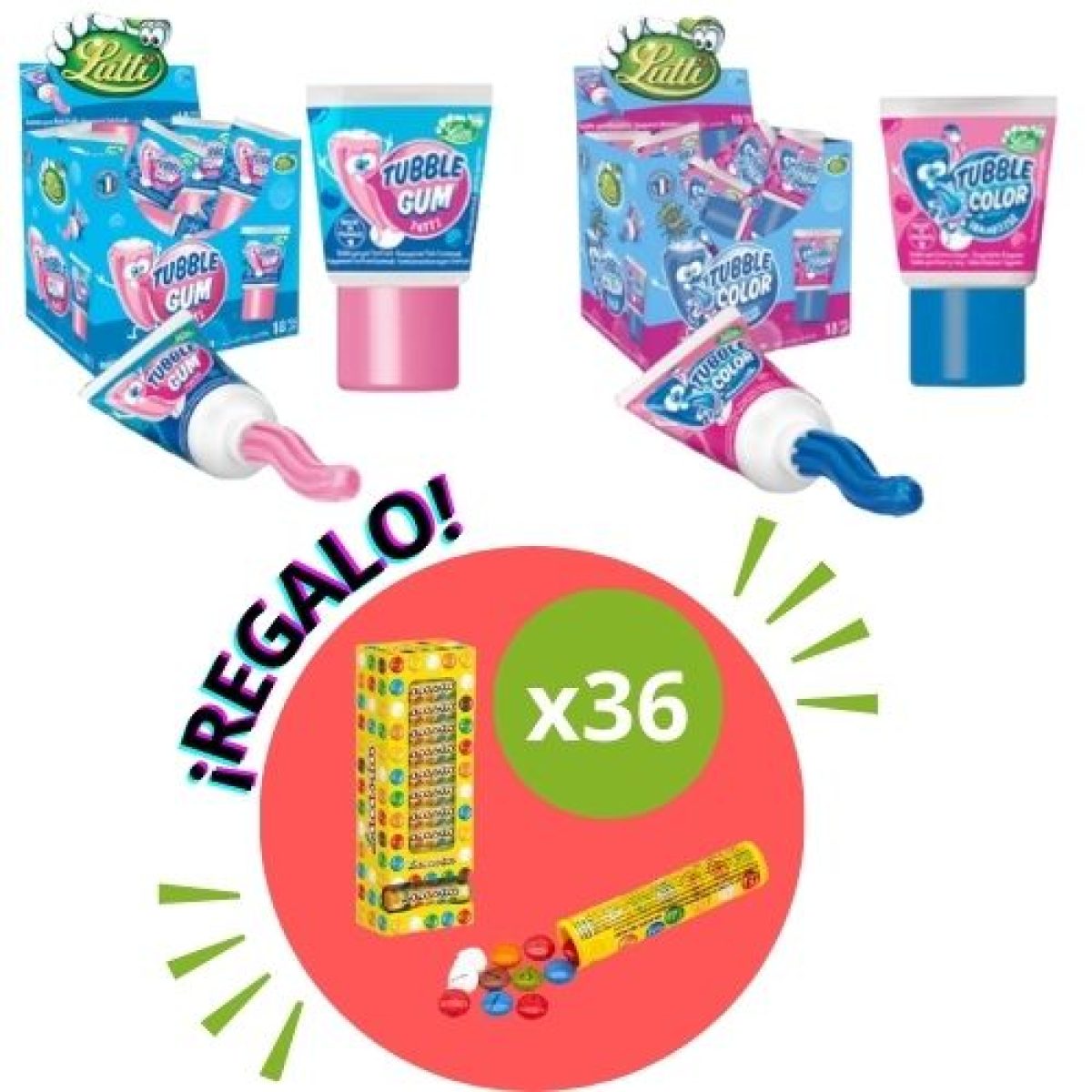 Lote de Chicles Tubble Gum Lutti x36