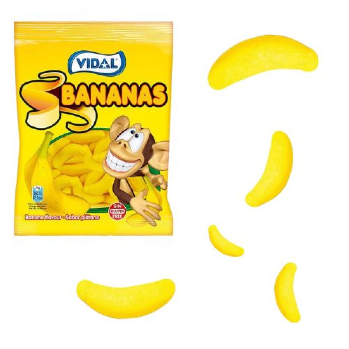 Bananas Recubiertas de Azúcar Golosinas Vidal x14