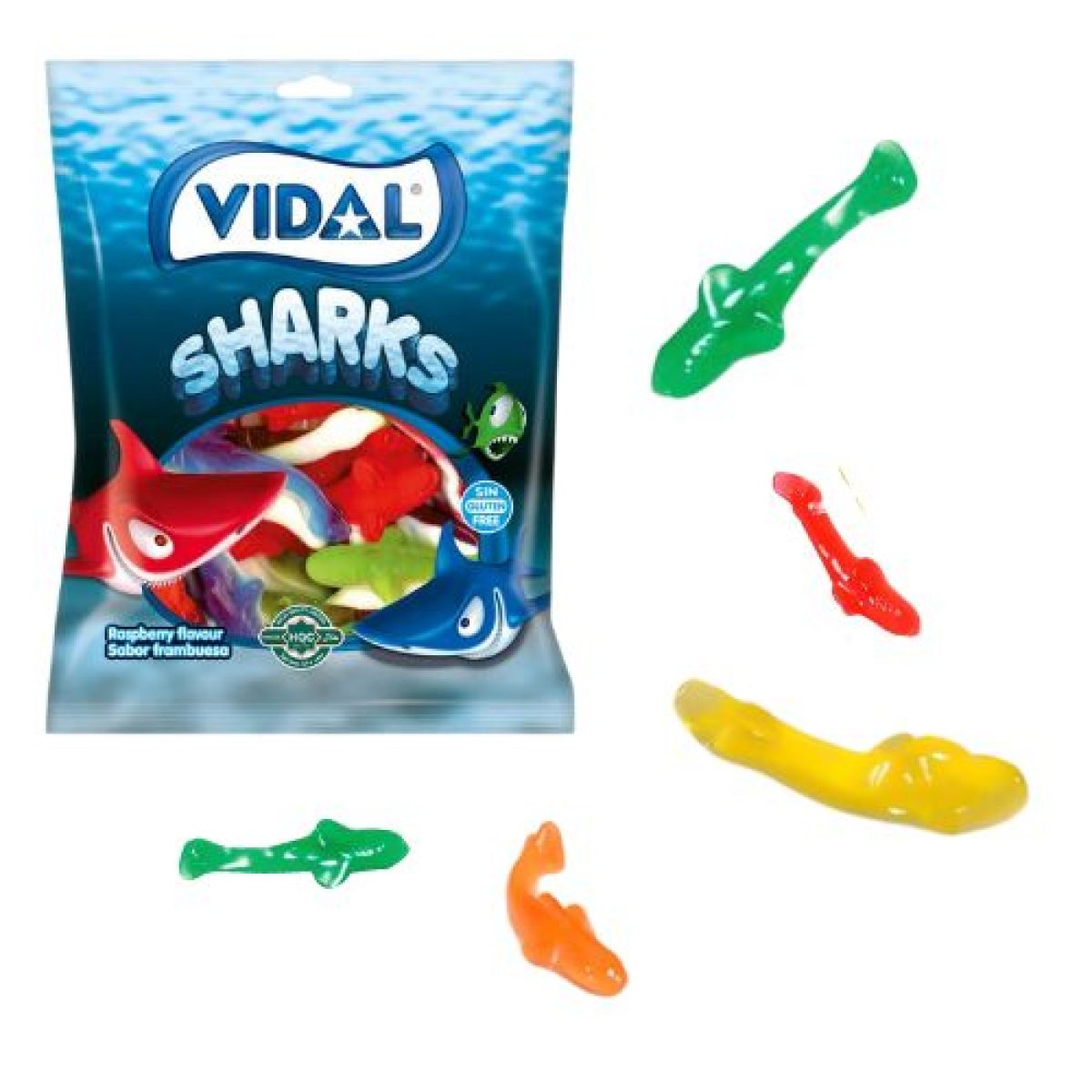 Gominolas de Tiburones Brillo Golosinas Vidal x14