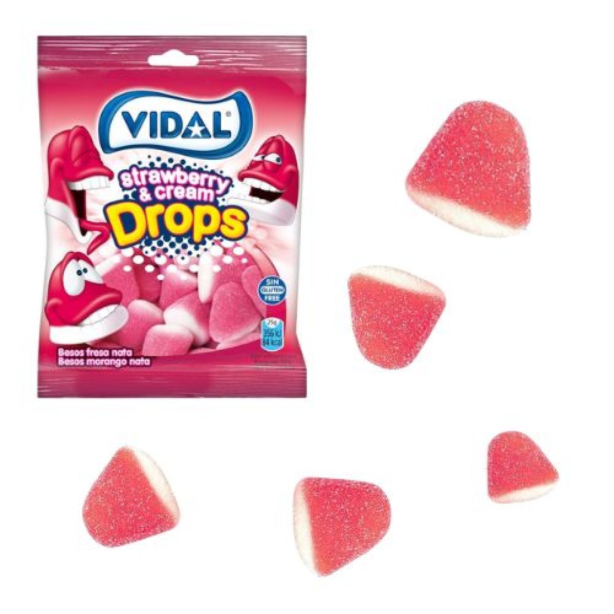 Gominolas Besos de Fresa y Nata Golosinas Vidal x14