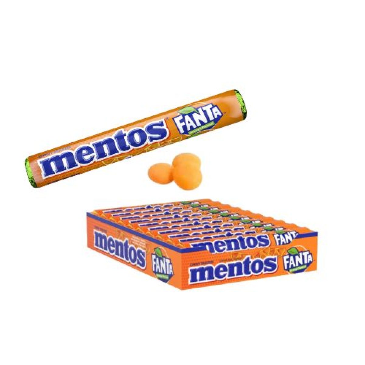 Grageas Masticables Mentos Fanta de Naranja x20