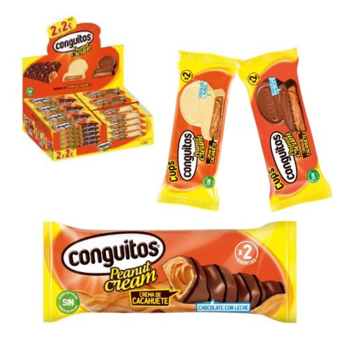 Lote de Conguitos Cups Peanut Cream x36