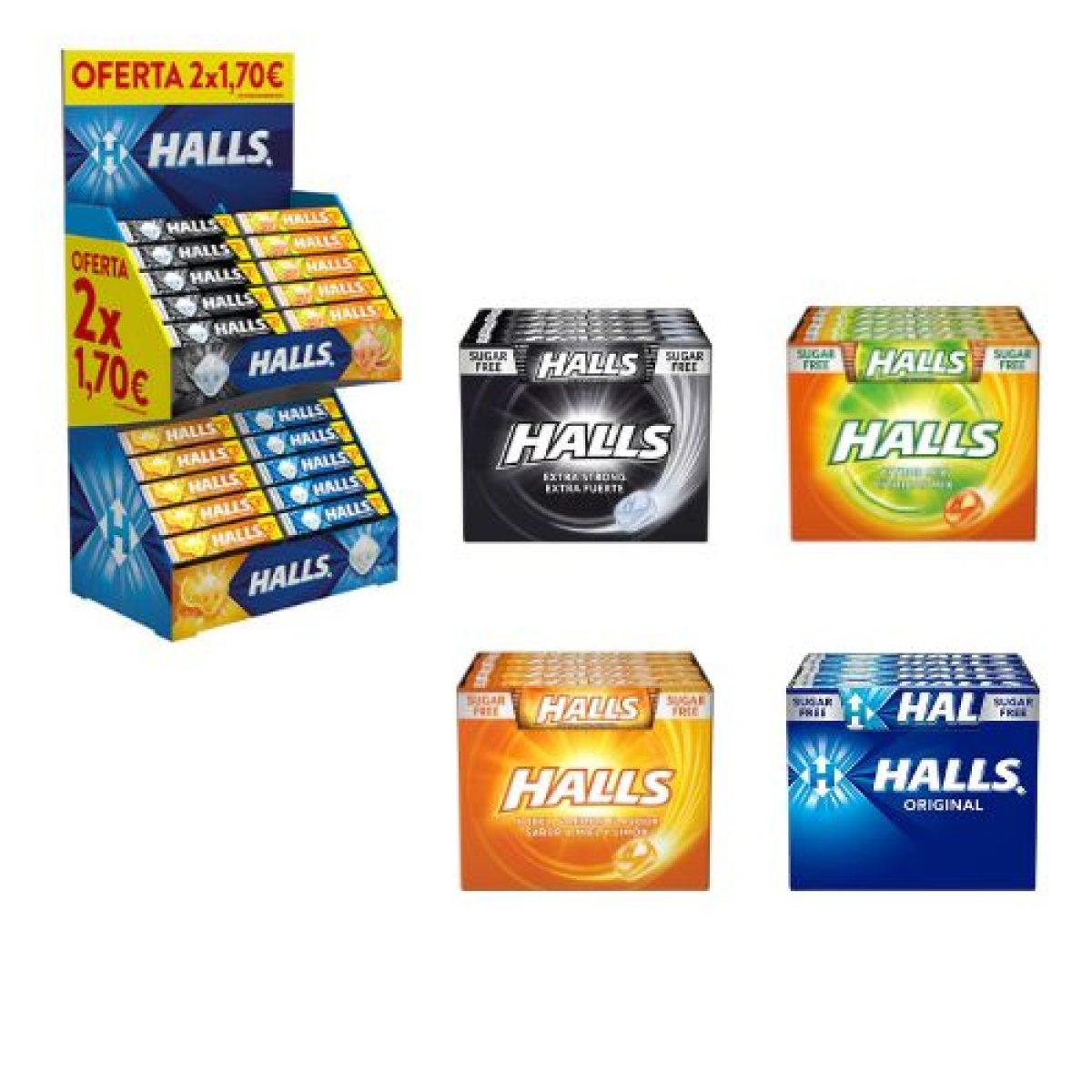 Lote de Caramelos Halls Invierno Sabores Variados x50