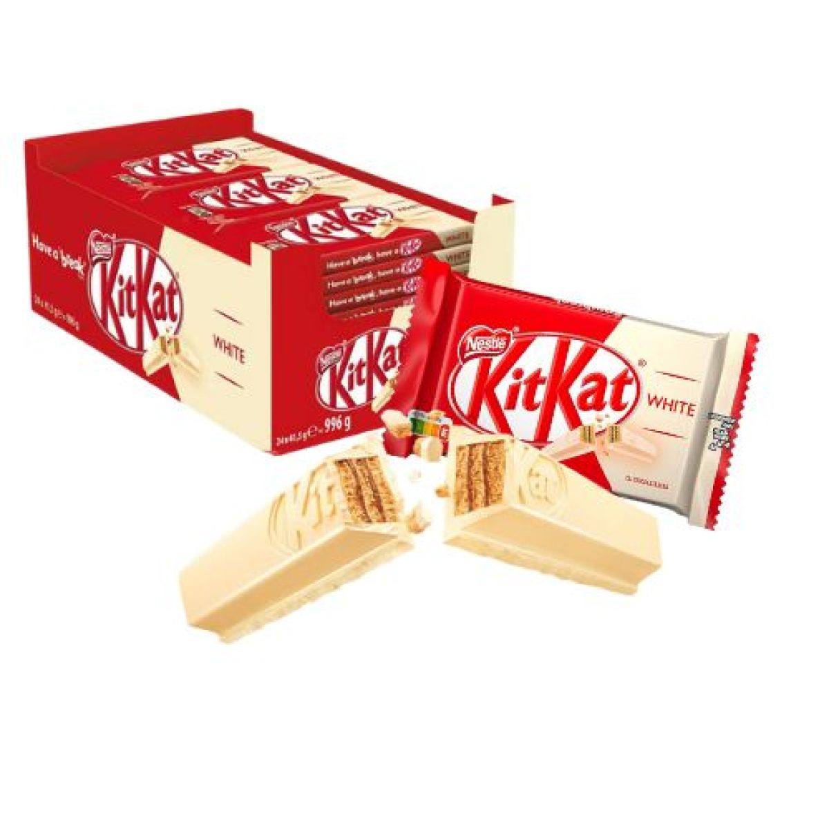 Barritas de Barquillo Kit Kat Recubiertas de Chocolate Blanco x24