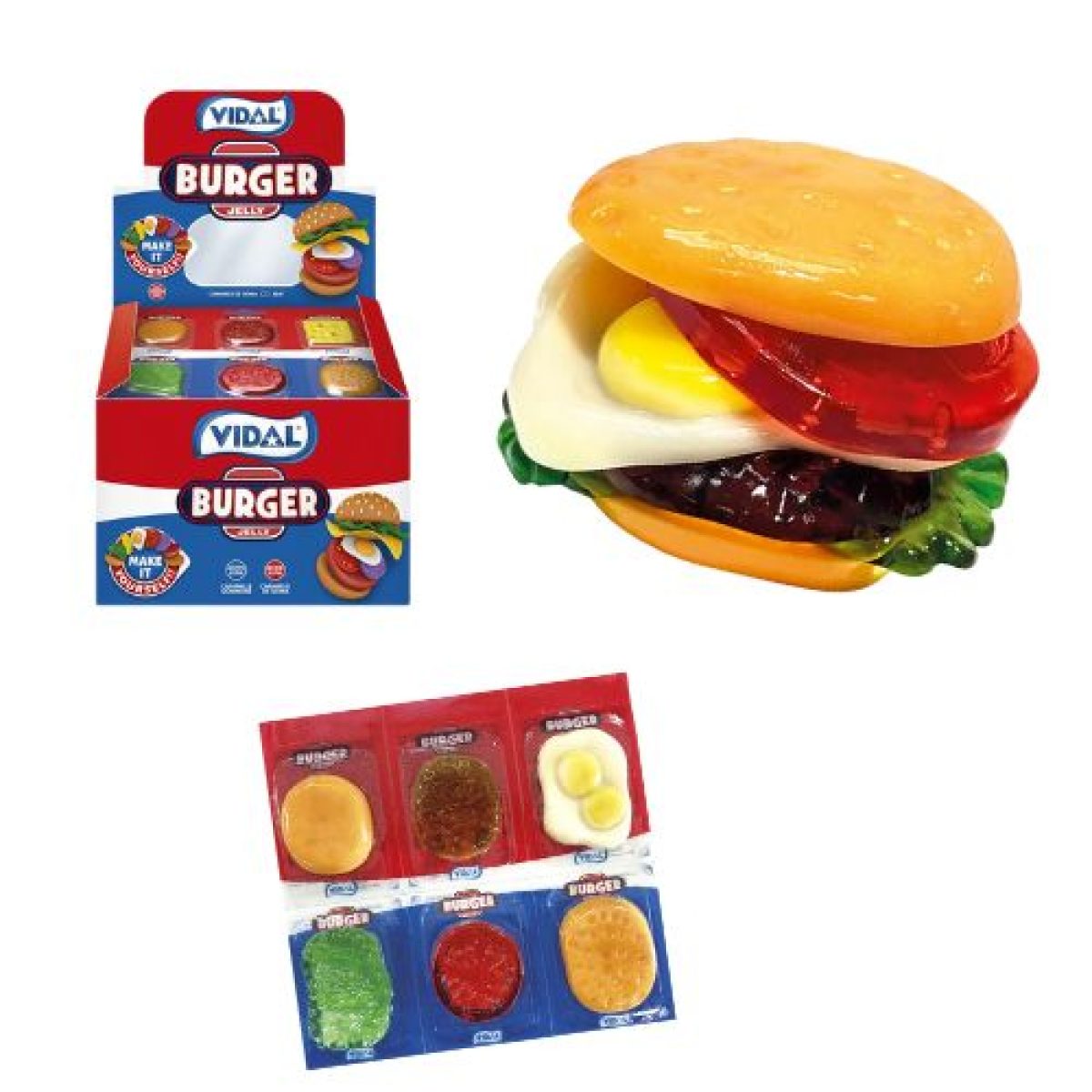 Hamburguesa de Gelatina Burguer Jelly Golosinas Vidal x11