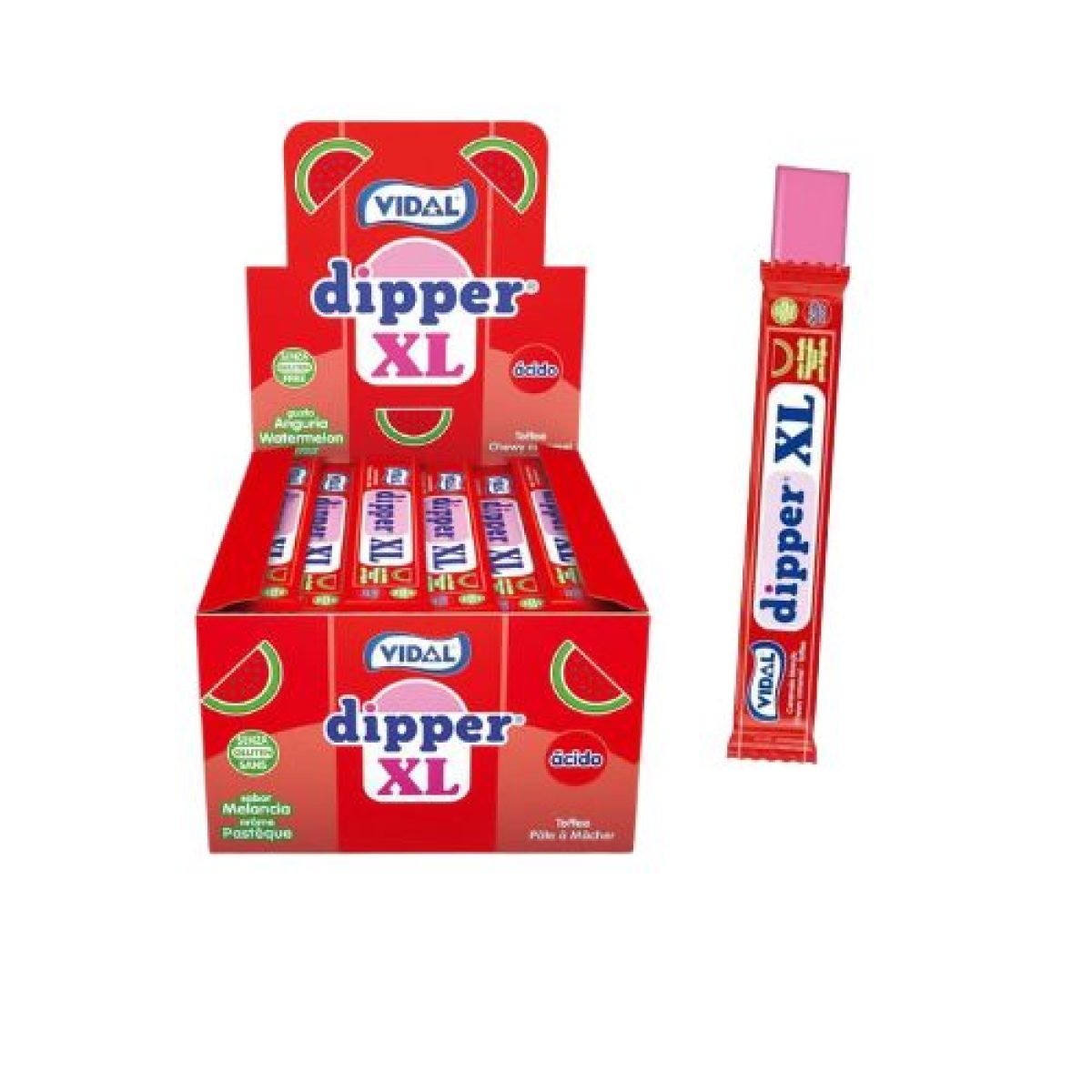 Caramelos Dipper XL Sabor Sandía Golosinas Vidal x100