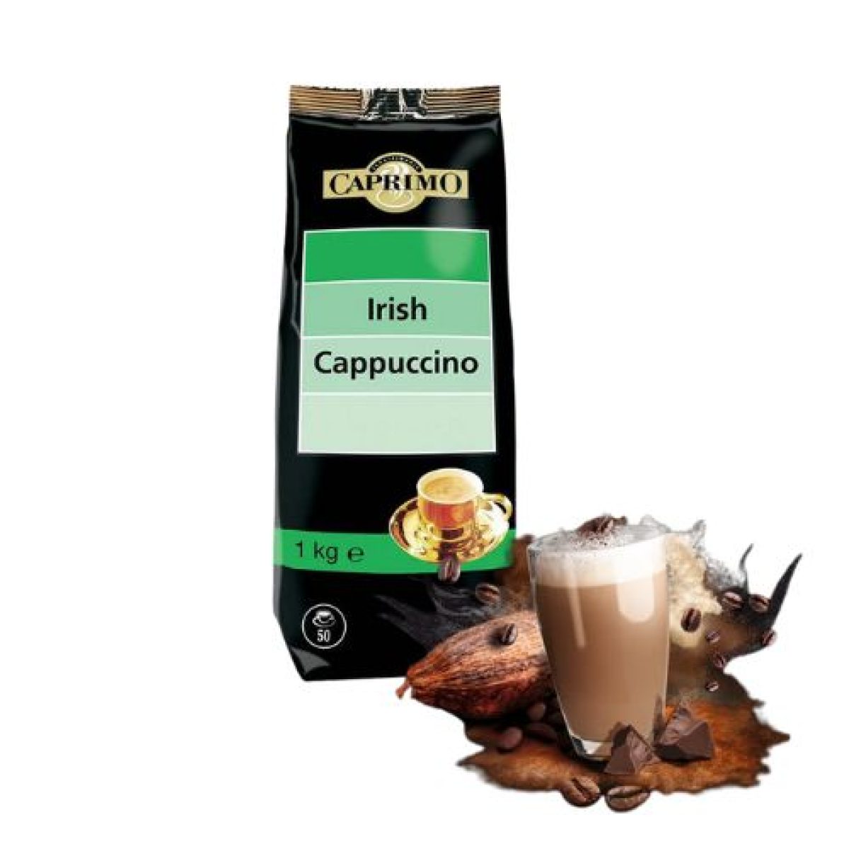 Café Cappuccino Soluble Irish Sabor Crema Irlandesa Caprimo 1 kg