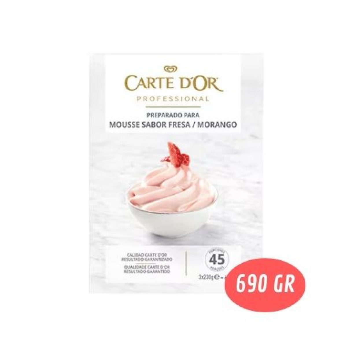 Preparado Mousse Sabor Fresa Morango Carte Dor 