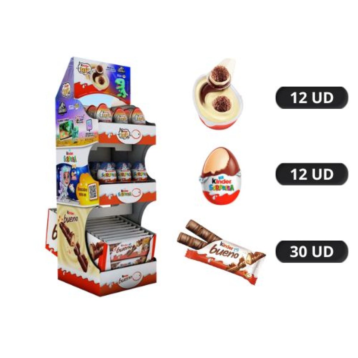 Expositor de Huevos de Chocolate y Kinder Bueno Bareca x54