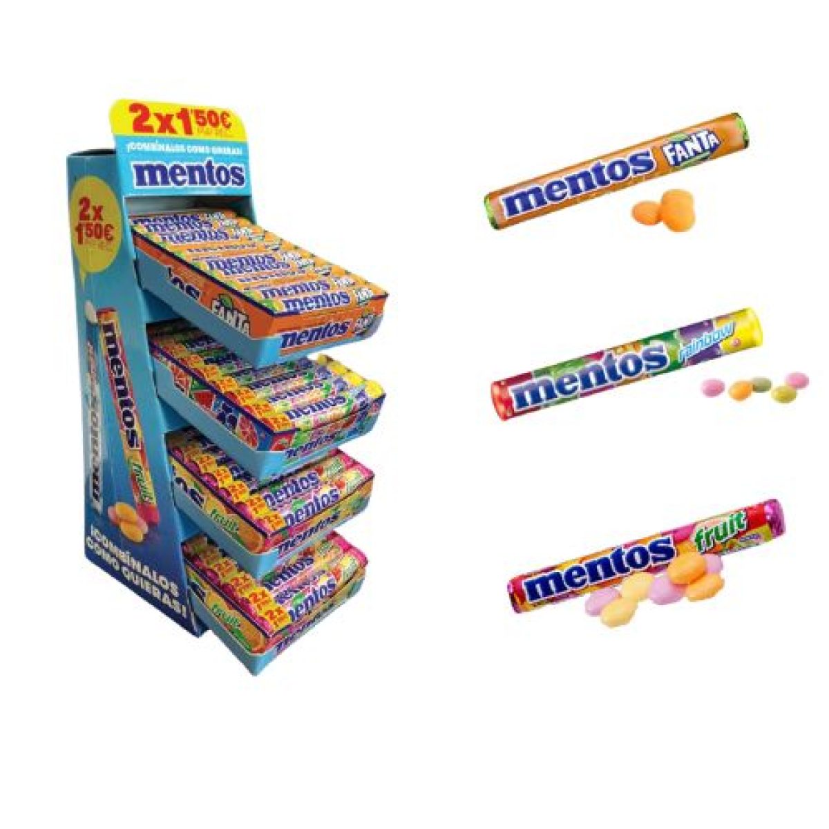 Expositor de Caramelos Masticables Mentos Fantasticos x80 <strong>(10%)</strong>