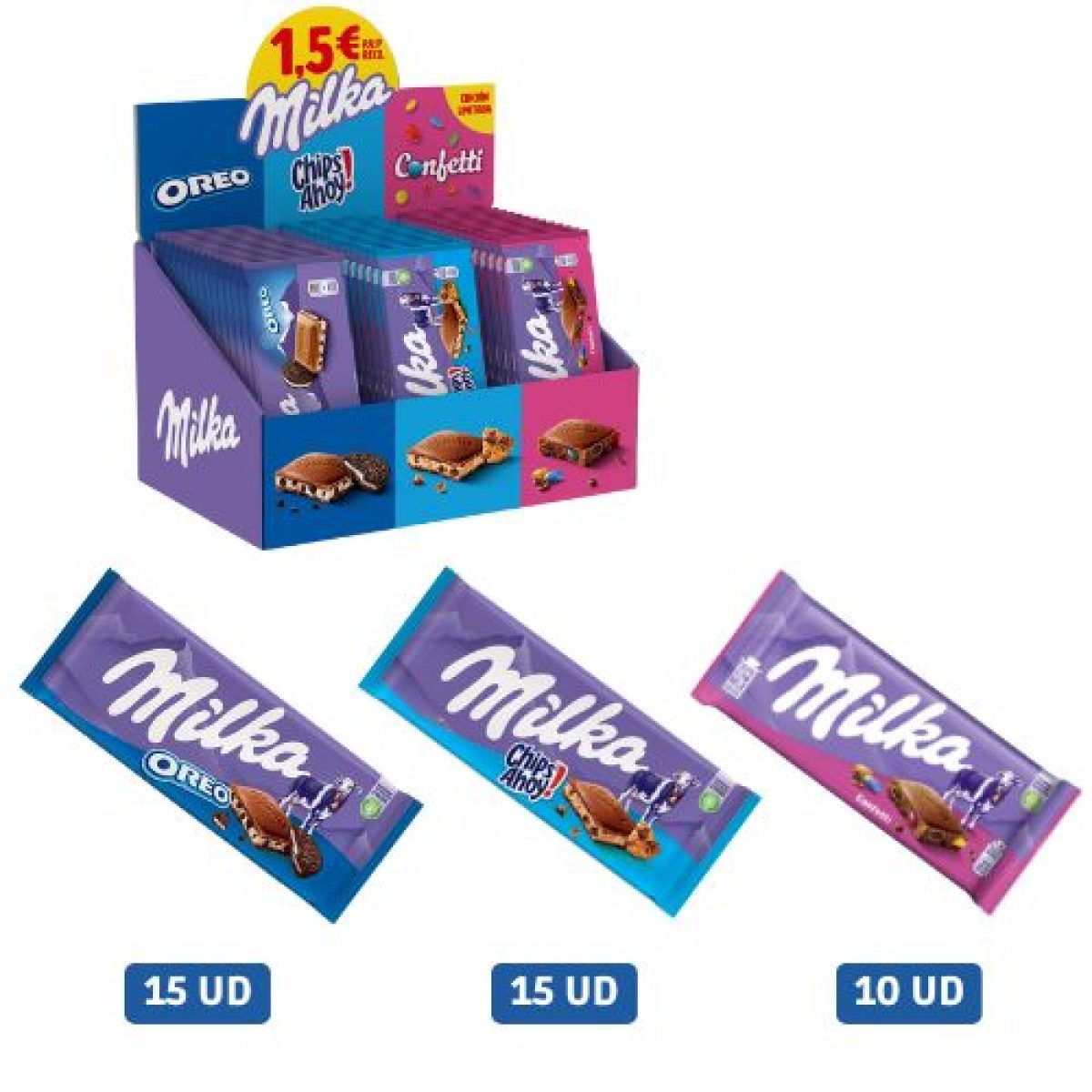 Lote de Tabletas de Chocolate Milka Oreo Confetti x40